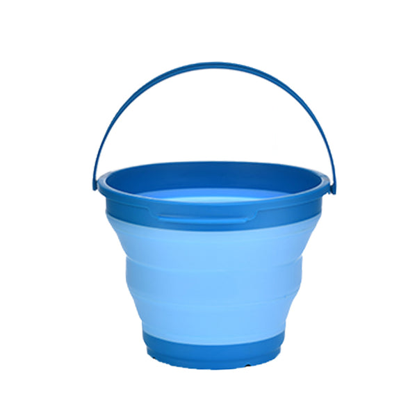 Blue Collapsible Silicone Bucket for Camping Hiking and Fishing