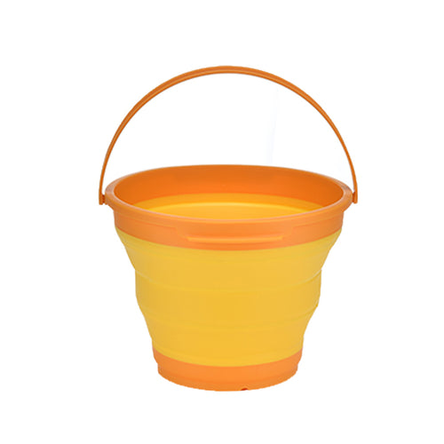 Orange Foldable Silicone Bucket for Camping Hiking and Fishing
