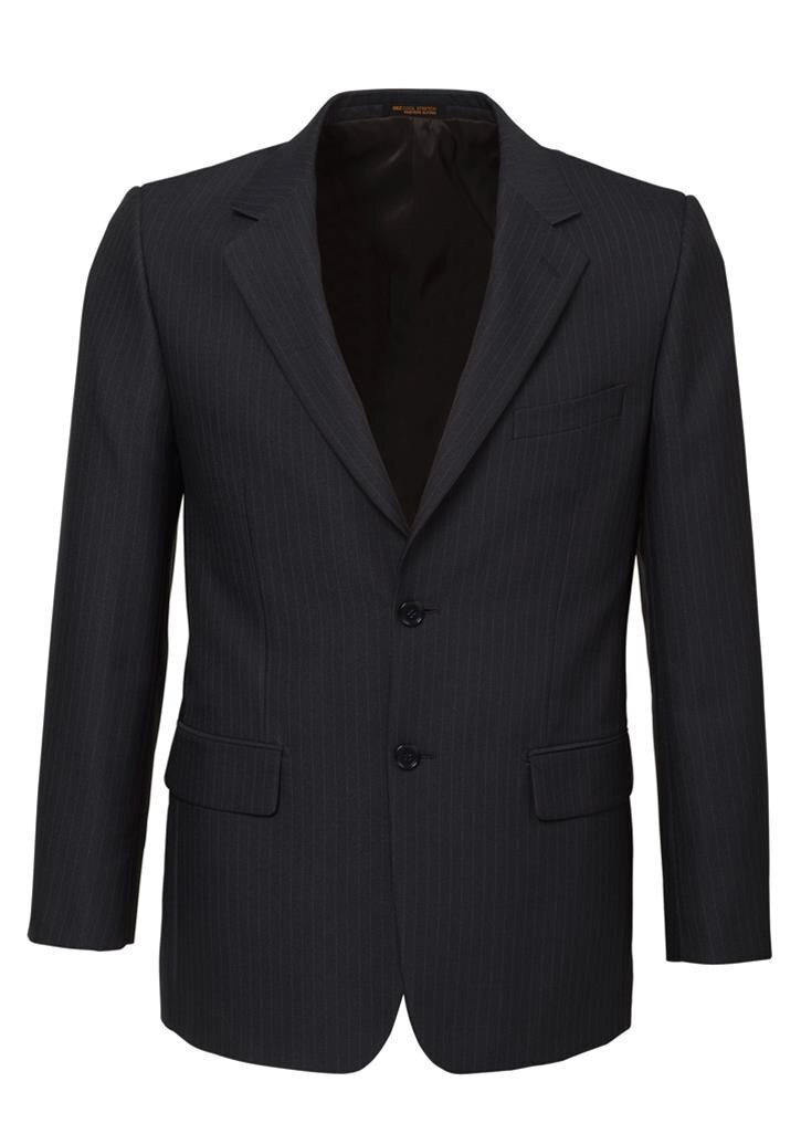 Mens Suit Jacket 2 Button Pinstripe Business Work Blazer Fully Lined - Charcoal - 102
