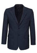 Mens Suit Jacket 2 Button Pinstripe Business Work Blazer Fully Lined - Navy - 102
