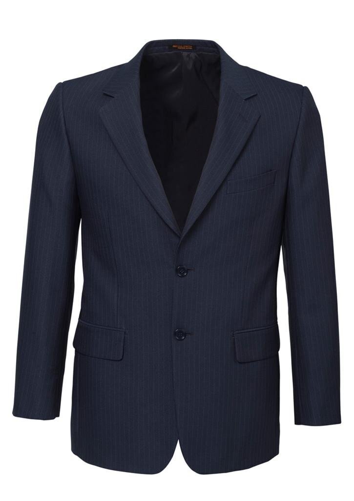 Mens Suit Jacket 2 Button Pinstripe Business Work Blazer Fully Lined - Navy - 132