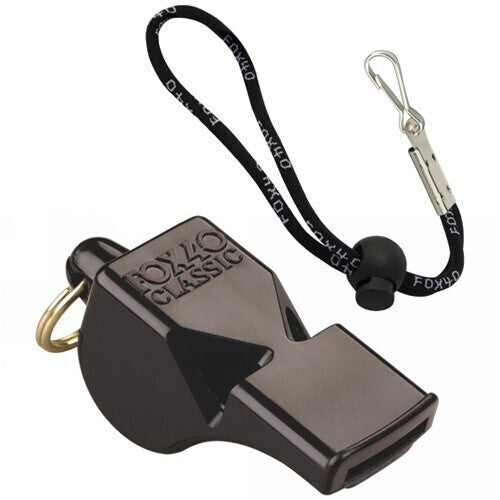 3-Chamber Pealess Outdoor Sports Whistle for Referees - Black