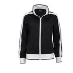 Track Top Jacket Full Zip Tracksuit Varsity Jumper Warm Winter - Black/White - L (14-16)