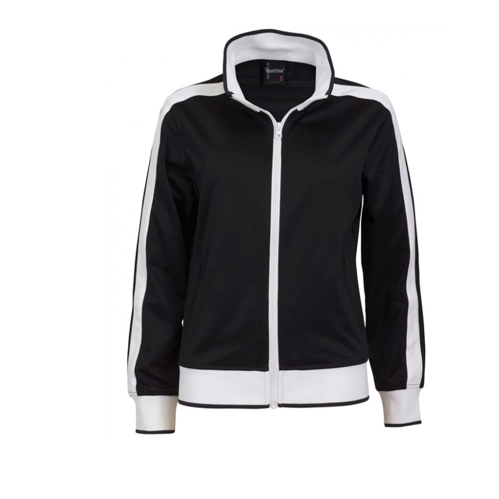 Track Top Jacket Full Zip Tracksuit Varsity Jumper Warm Winter - Black/White - S (6-8)
