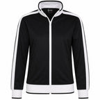 Track Top Jacket Full Zip Tracksuit Varsity Jumper Warm Winter - Black/White - XL (18-20)