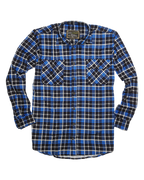 Mens Flannelette Long Sleeve Shirt 100% Cotton Check Authentic Flannel - Full Placket - Turquoise/Black - 3XL