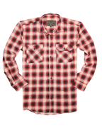 Mens 100% Cotton Flannelette Shirt Long Sleeve Check Authentic Flannel - Red/Navy - XXL