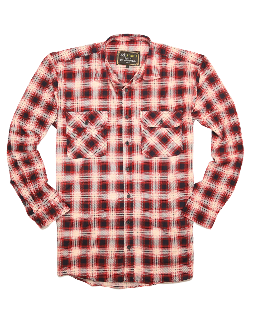 Mens 100% Cotton Flannelette Shirt Long Sleeve Check Authentic Flannel - Red/Navy - 5XL