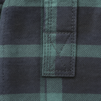 Mens Flannelette Long Sleeve Pullover Shirt 100% Cotton Flannel - Half Placket - Green/Navy - 7XL