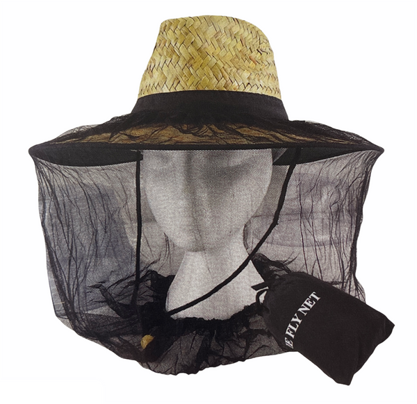 Black Mosquito Hat Net Mesh Head Protector for Fishing Outdoors