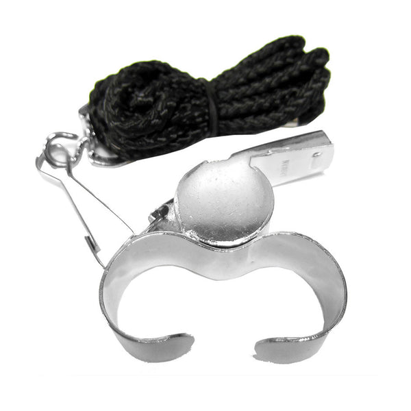 Professional Brass Finger Grip Sports Whistle with Lanyard