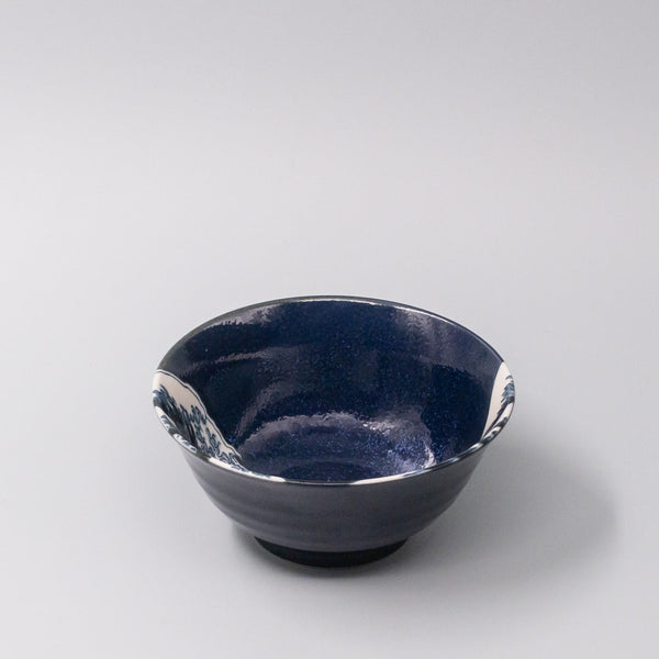 Japanese Rice Bowl with Great Wave Design