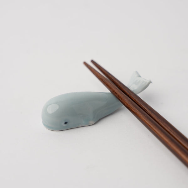 Iced Blue Whale Ceramic Chopstick Rest