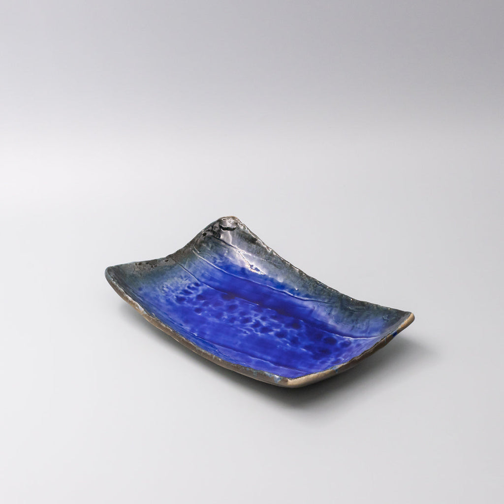 Sushi Plate Swept Side 26cm Cobalt Dark Edge