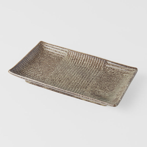 Light Brown Glaze Sushi Plate for Japanese Dining