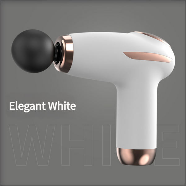 White Mini Portable Fascia Gun - 6-Speed