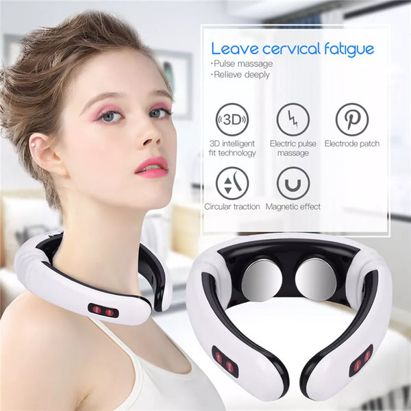 Neck Massager with Pulse Therapy - Intelligent Cervical Massage Device for Relaxation Comfort and Relaxation