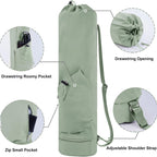 Beige Durable Yoga Mat Carry Bag - Multi-Functional Fitness Backpack with Wet Pocket(Mugs are filming props, not included)