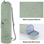 Beige Durable Yoga Mat Carry Bag - Multi-Functional Fitness Backpack with Wet Pocket(Mugs are filming props, not included)