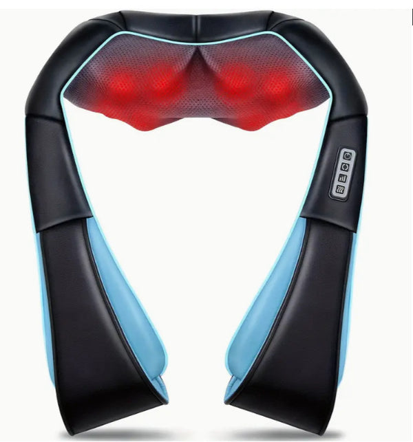 Blue Portable Kneading Neck and Shoulder Massager with Heat