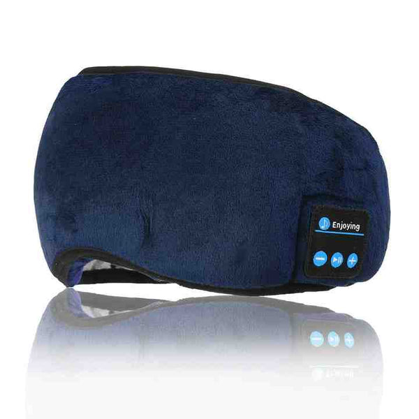 Blue Bluetooth Sleep Mask with Soft Plush Eye Cover Speakers
