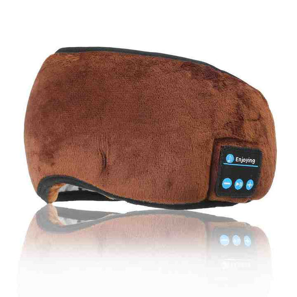 Brown Bluetooth Wireless Sleep Eye Mask with Built-In Speakers
