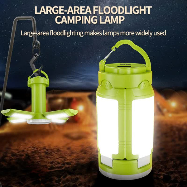 Green Foldable LED Camping Lantern 6 Modes Type-C Output IPX4
