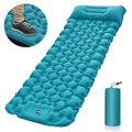 Peacock blue Portable Outdoor Inflatable Mat - Foot-Operated Camping Sleeping Pad
