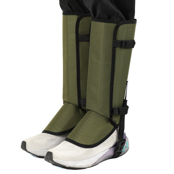 Green Protective Leg Guards for Hiking Camping and Outdoors