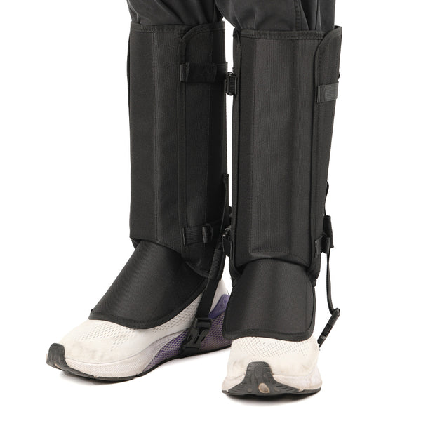 Black Protective Leg Guards for Hiking Camping and Outdoors