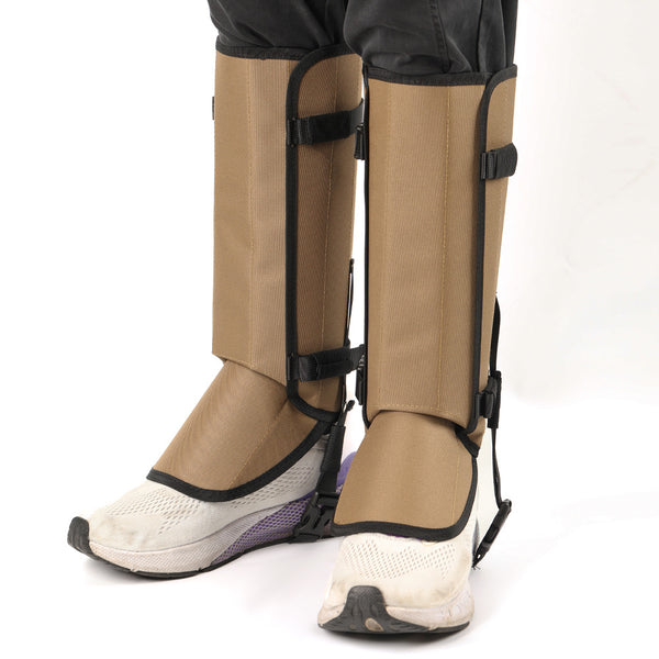 Khaki Protective Leg Guards for Hiking Camping and Outdoors