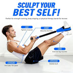 Black Multifunctional Pedal Resistance Band - Home Fitness Sit-up Assistant with Foot Pedals and Elastic Pull Rope - Full Body Workout Equipment for Abs, Arms, Legs and Glutes