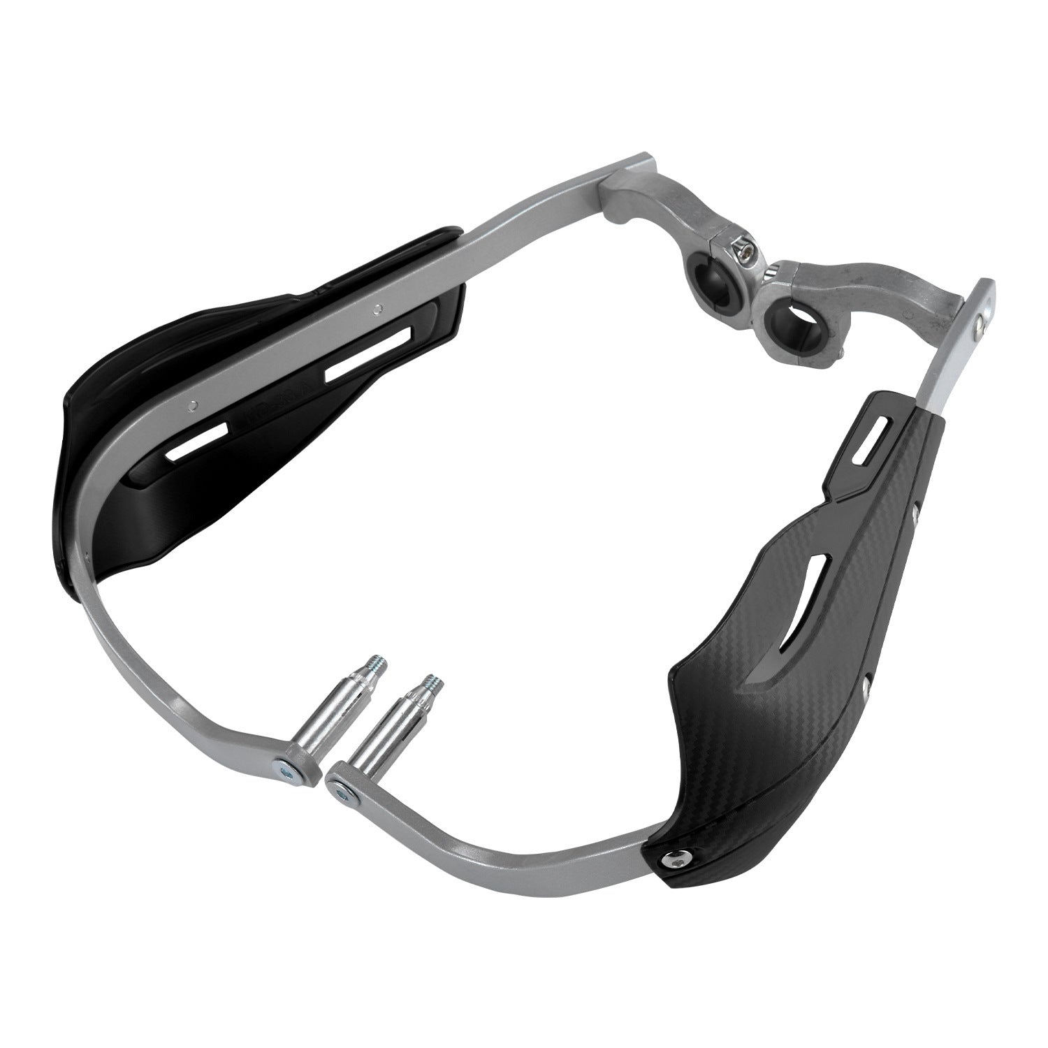 Professional Universal Motorcycle Handguards for Honda CC110 Cross Cub - Heavy Duty Aluminum Alloy Anti-Collision Brush Guards, Carbon Fiber Style Handlebar Protectors for Dirt Bikes and Off-Road Motorcycles - 1 Pair—Black