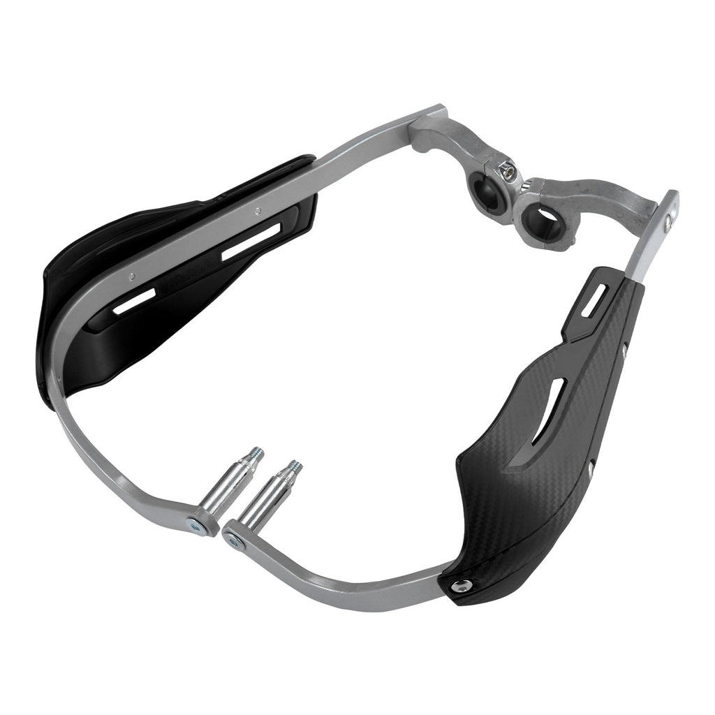 Professional Universal Motorcycle Handguards for Honda CC110 Cross Cub - Heavy Duty Aluminum Alloy Anti-Collision Brush Guards, Carbon Fiber Style Handlebar Protectors for Dirt Bikes and Off-Road Motorcycles - 1 Pair—White