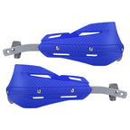 Professional Universal Motorcycle Handguards for Honda CC110 Cross Cub - Heavy Duty Aluminum Alloy Anti-Collision Brush Guards, Carbon Fiber Style Handlebar Protectors for Dirt Bikes and Off-Road Motorcycles - 1 Pair—Blue