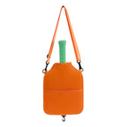 SA02 Orange Neoprene Pickleball Paddle Cover (racket not included)  - Protective Crossbody Bag with Adjustable Shoulder Strap and Fence Hook - Universal Lightweight Paddle Case for All Skill Levels