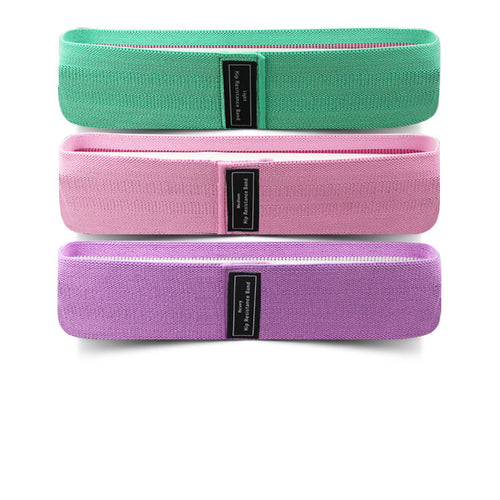 Green-Pink-Purple Fabric Resistance Bands Set - 3 Levels Non-Slip Hip Bands for Strength Training