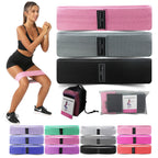 Green-Pink-Purple Fabric Resistance Bands Set - 3 Levels Non-Slip Hip Bands for Strength Training