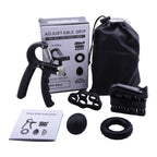 Black 5-Piece Hand Grip Strength Training Set – Adjustable Grip Exerciser, Silicone Grip Rings & Grip Ball