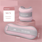Pink Adjustable Weighted Leg & Wrist Sandbag Set – 1kg Each for Fitness, Running, and Dance Training