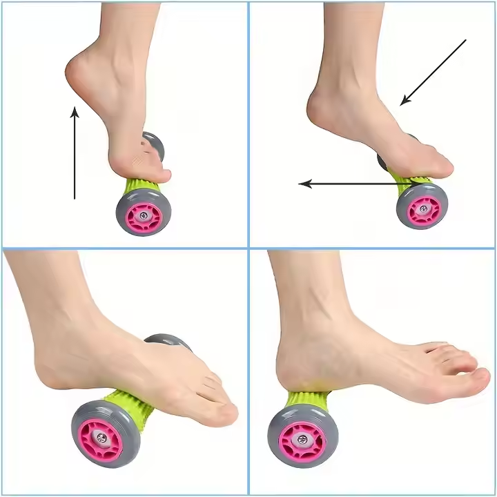 Grey And Black Foot Massage Roller - Plantar Fasciitis & Muscle Relief Tool