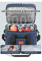 Navy Blue 23L Extra Large Insulated Cooler Bag with Double Layers - Perfect for Camping, Picnics, and Outdoor Adventures