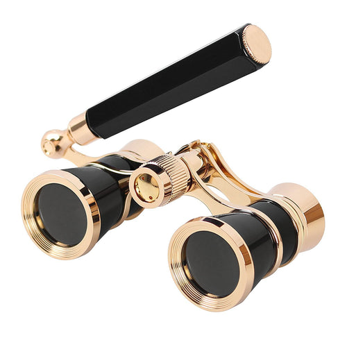 Black Elegant Theatre Binoculars Portable Handheld Opera Glasses