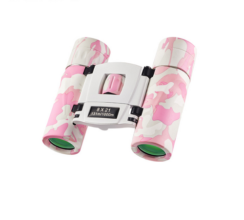 Pinkish White Mini Pocket Binoculars for Kids Outdoor Adventures
