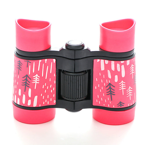 Pink Kids Binoculars with Rubber Grip and Tree Pattern 2 Pack
