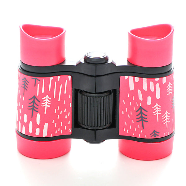 Pink Kids Binoculars with Rubber Grip and Tree Pattern 2 Pack