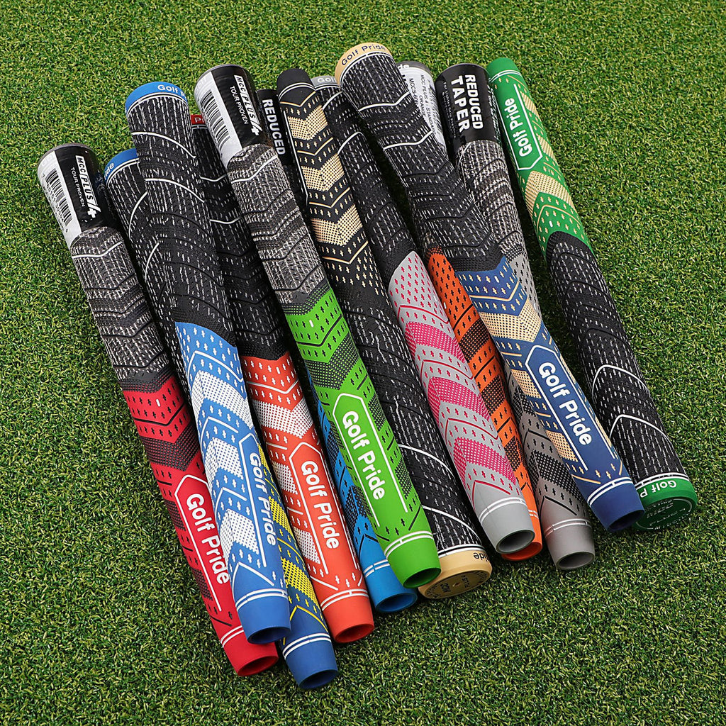 2 Pcs Blue MCC PLUS4 Midsize Golf Grip - Rubber and Cotton Thread Hybrid, 265 mm, 72g, Core 60