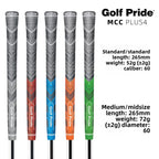 2 Pcs Red MCC PLUS4 Midsize Golf Grip - Rubber and Cotton Thread Hybrid, 265 mm, 72g, Core 60