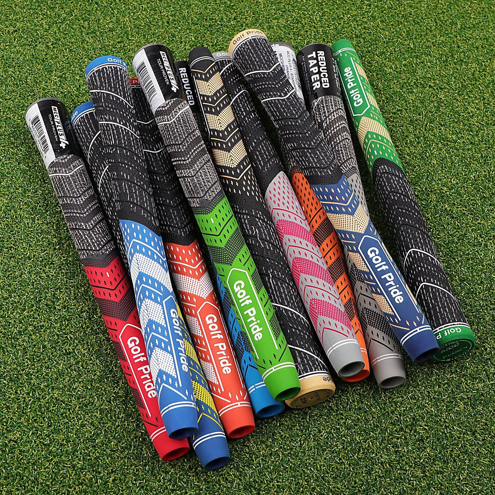 2 Pcs Orange MCC PLUS4 Midsize Golf Grip - Rubber and Cotton Thread Hybrid, 265 mm, 72g, Core 60