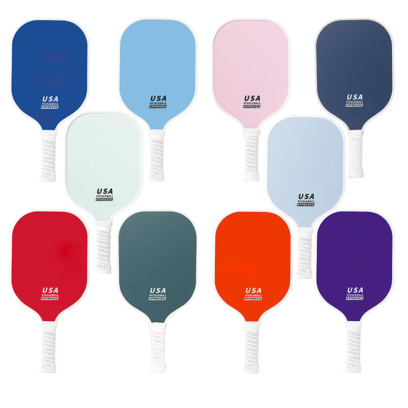 Purple Fiberglass Pickleball Paddle Set - 2 Minimalist Paddles, 4 Balls, and Carry Bag for Outdoor Play